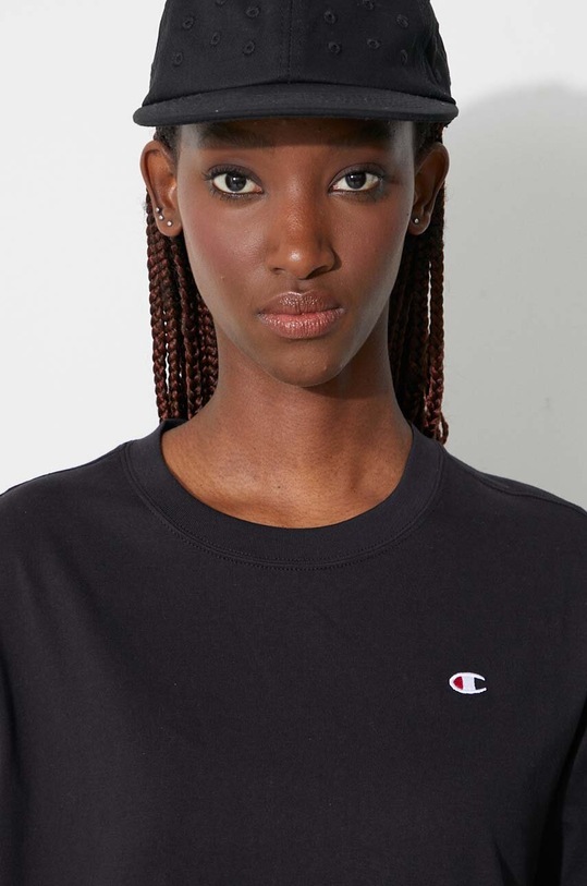 Βαμβακερό μπλουζάκι Champion 115109 μαύρο