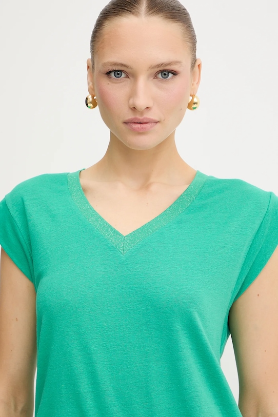 Morgan ľanové tričko tyrkysová 221.DAME
