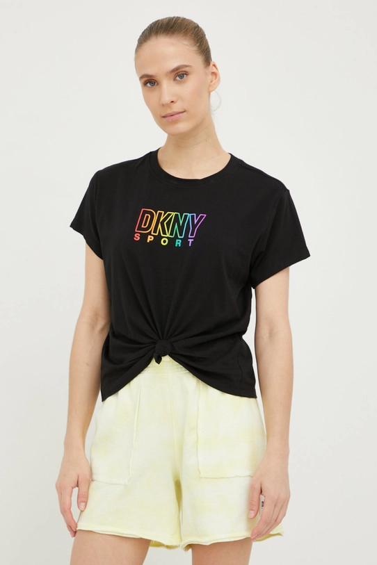 Dkny t-shirt DP2T8782 z elastanem czarny DP2T8782