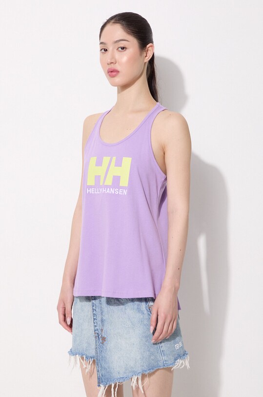 Odzież Helly Hansen top bawełniany 33838 fioletowy
