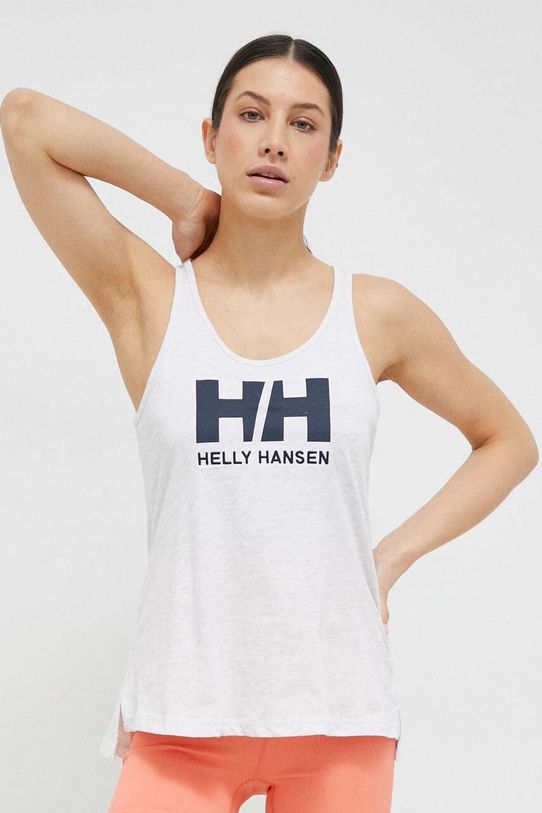 Pamučni top Helly Hansen pamuk siva 33838
