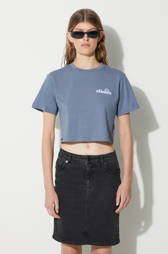Βαμβακερό μπλουζάκι Ellesse εμπριμέ μπλε SGM14626
