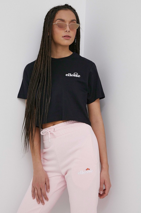 Ellesse t-shirt bawełniany czarny SGM14626