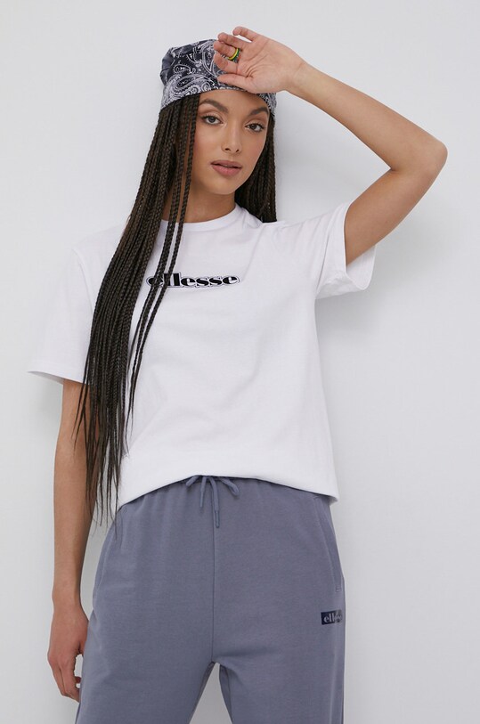 Ellesse tricou din bumbac alb SGM14632