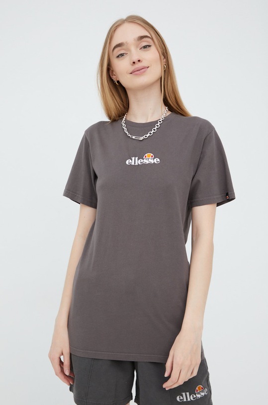 Pamučna majica Ellesse Planet friendly siva SGM13148