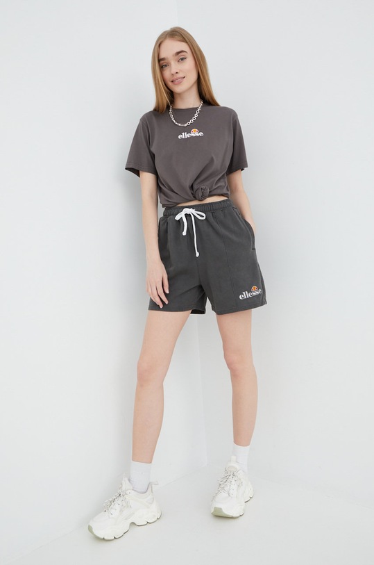 Pamučna majica Ellesse SGM13148 siva SS22