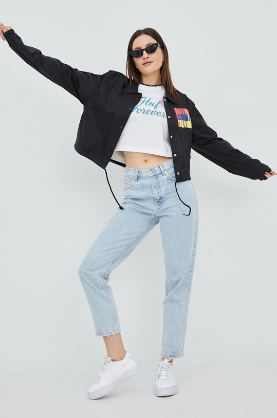 HUF t-shirt bawełniany wts0048 biały SS22