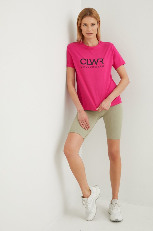 Colourwear tricou din bumbac 7010263 roz SS22
