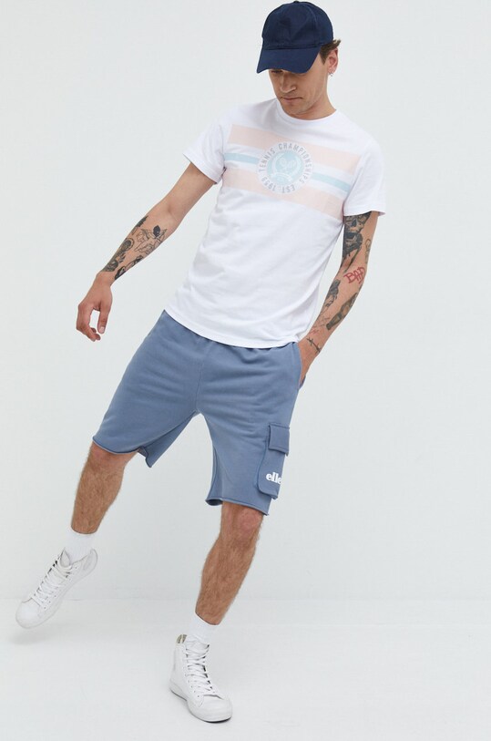 Памучна тениска Ellesse SGN15166 бял SS22
