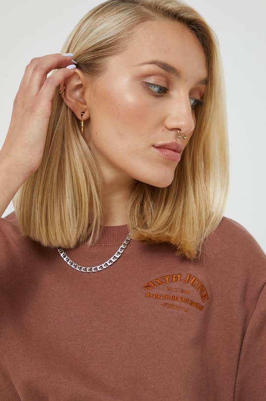 Sixth June tricou din bumbac imprimeu maro 33440
