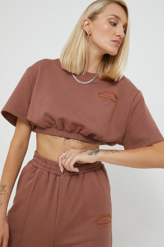 Sixth June tricou din bumbac maro 33440