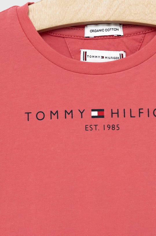 Dziewczynka Tommy Hilfiger t-shirt bawełniany dziecięcy KG0KG05242.PPYY fioletowy