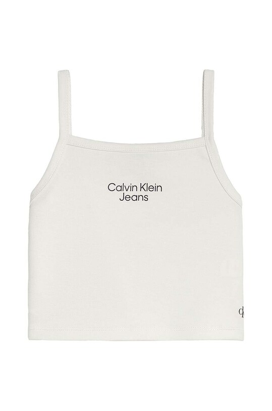 Calvin Klein Jeans top dziecięcy IG0IG01467.PPYY z elastanem biały IG0IG01467.PPYY