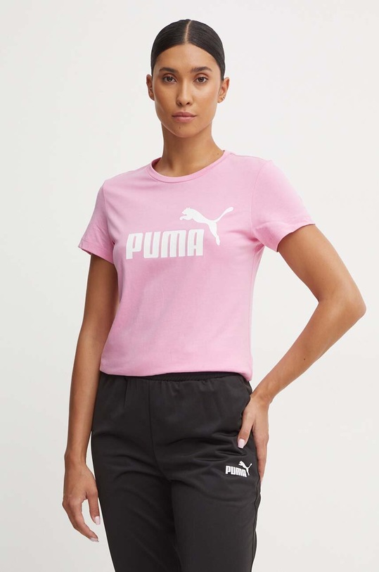 Dětské bavlněné tričko Puma růžová 586775