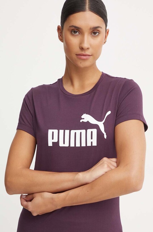 Dječja pamučna majica kratkih rukava Puma ljubičasta 586775