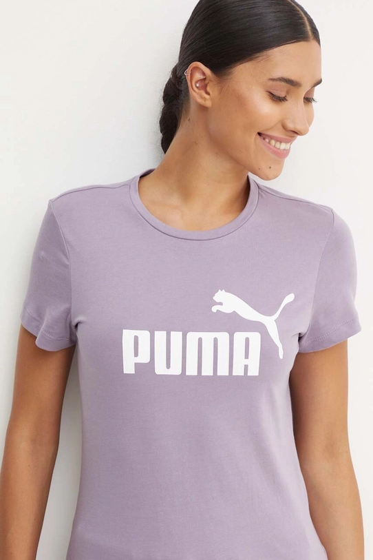 Детская хлопковая футболка Puma фиолетовой 586775