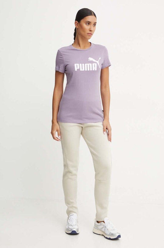 Dětské bavlněné tričko Puma 586775 fialová AW24