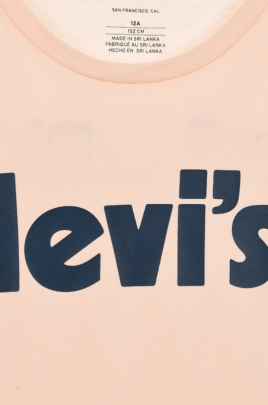 Dziewczynka Levi's t-shirt bawełniany dziecięcy 3EE559.G pomarańczowy
