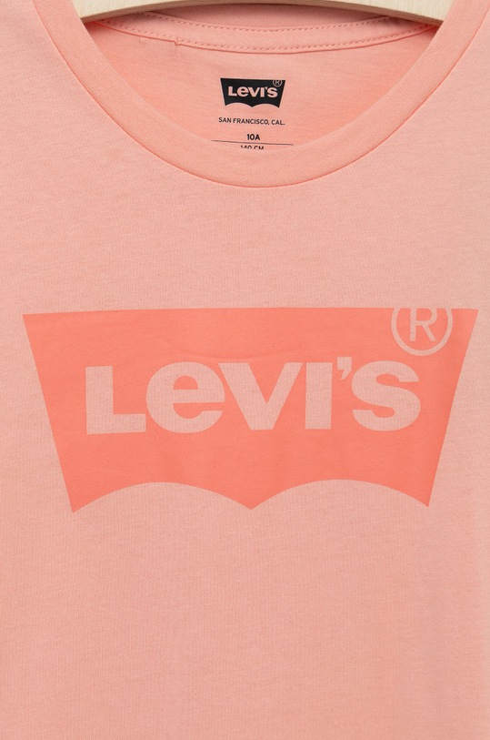 Dziewczynka Levi's t-shirt bawełniany dziecięcy 4E4234.G różowy