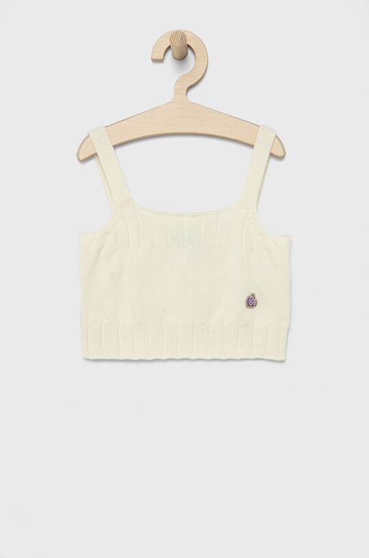 United Colors of Benetton top din bumbac pentru copii uni alb 105FCH001.G