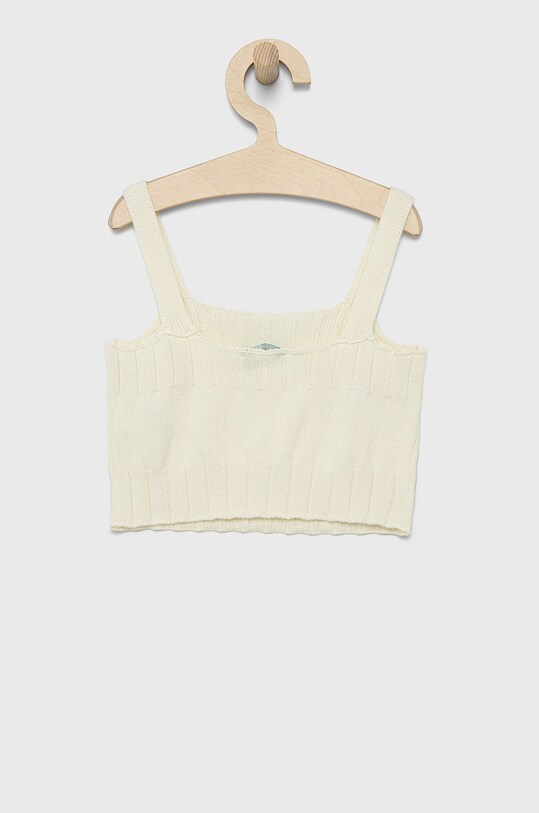 United Colors of Benetton top din bumbac pentru copii 105FCH001.G alb SS22