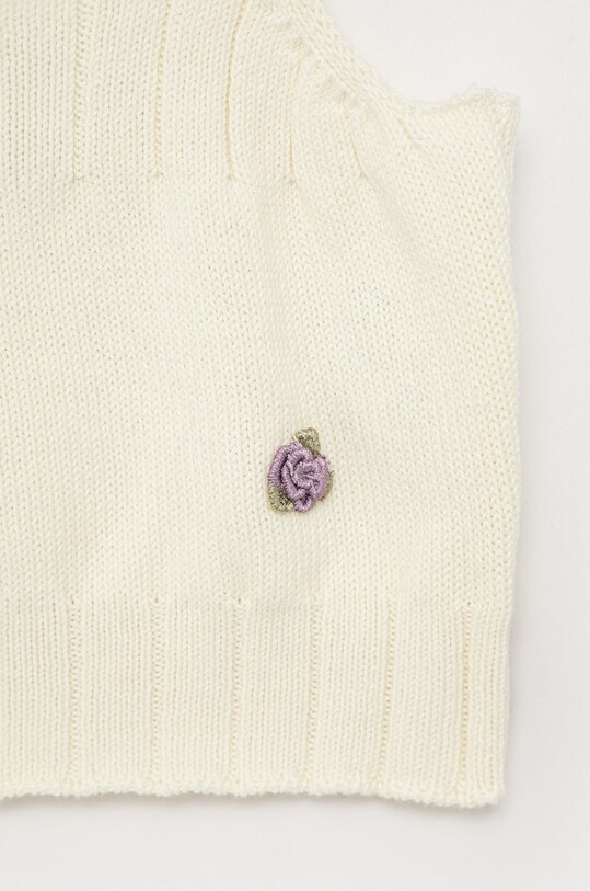 Fete United Colors of Benetton top din bumbac pentru copii 105FCH001.G alb