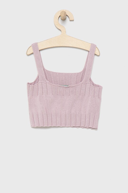 United Colors of Benetton top bawełniany dziecięcy 105FCH001.G fioletowy SS22