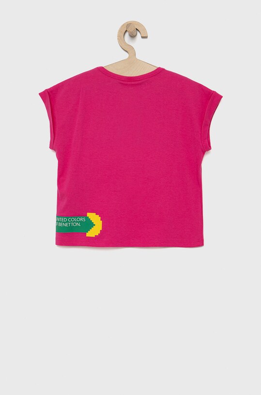 Дитяча бавовняна футболка United Colors of Benetton 3096C103I.G рожевий SS22