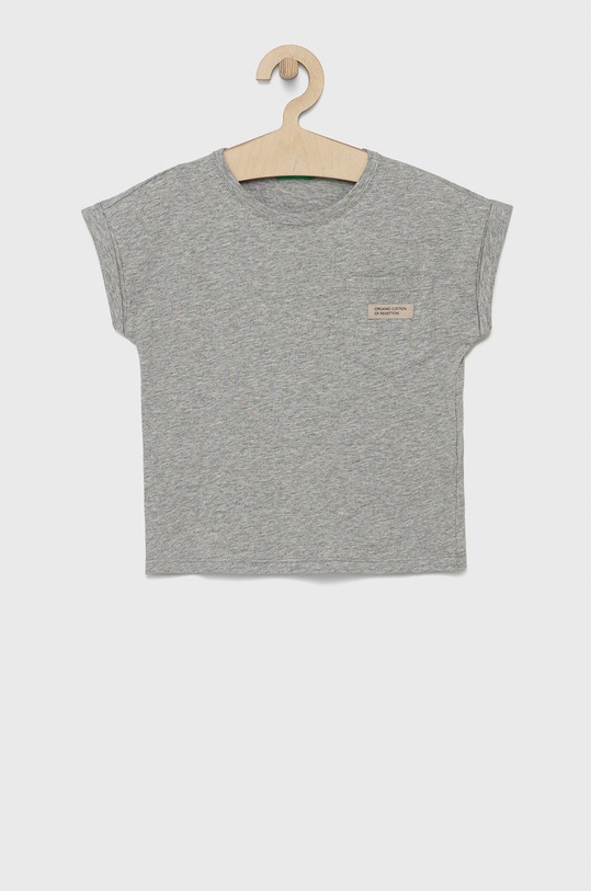 Dětské bavlněné tričko United Colors of Benetton kulatý šedá 3I1XC101N.G