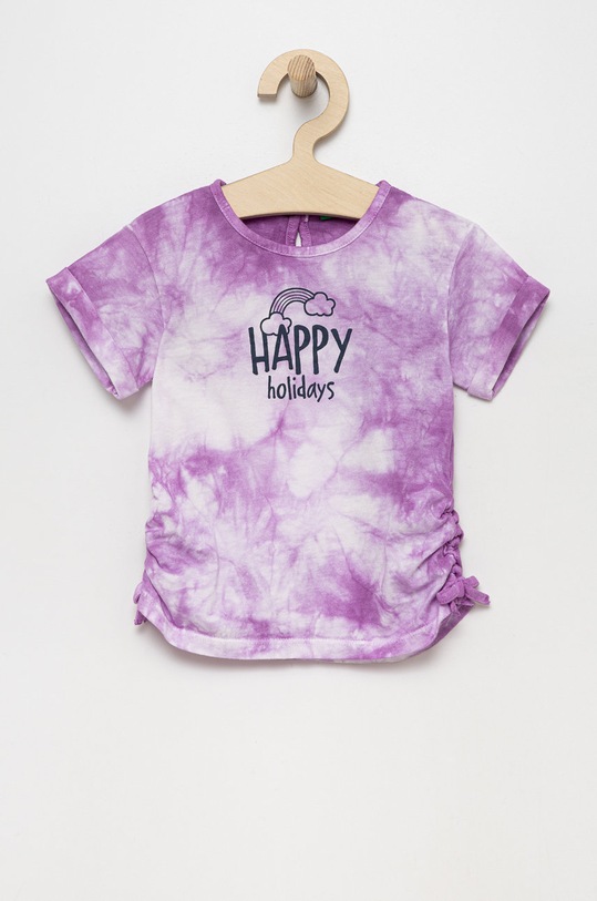 United Colors of Benetton tricou de bumbac pentru copii cu modele violet 3085G102X.P