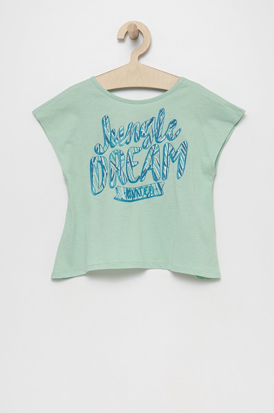 Detské bavlnené tričko United Colors of Benetton bavlna zelená 3I1XC104O.G