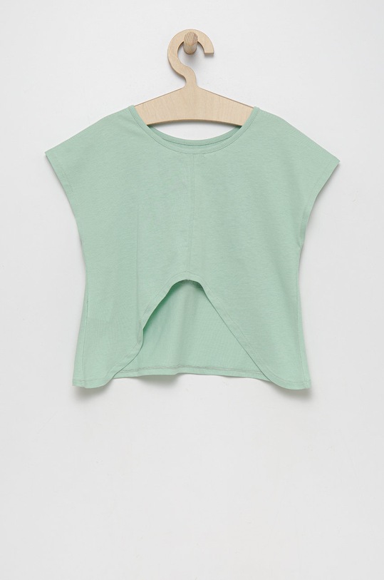 Detské bavlnené tričko United Colors of Benetton 3I1XC104O.G zelená SS22