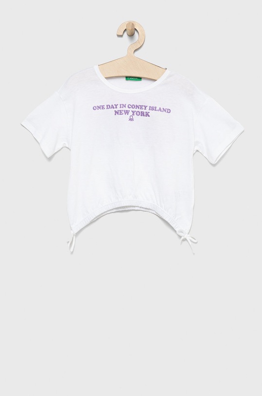 Dječja pamučna majica kratkih rukava United Colors of Benetton pamuk bijela 3I1XC104R.G