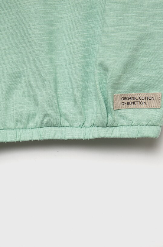 Djevojčice Dječja pamučna majica kratkih rukava United Colors of Benetton 3MM5C104T.G zelena