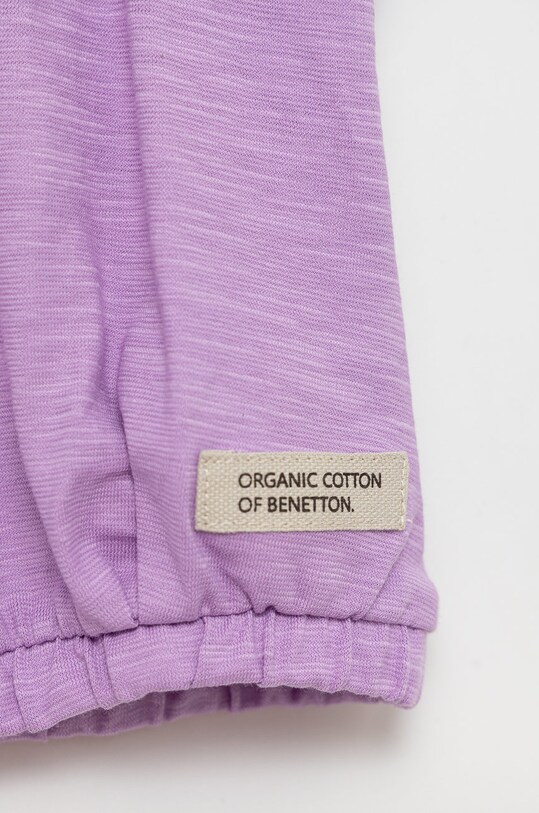 Djevojčice Dječja pamučna majica kratkih rukava United Colors of Benetton 3MM5C104T.G ljubičasta