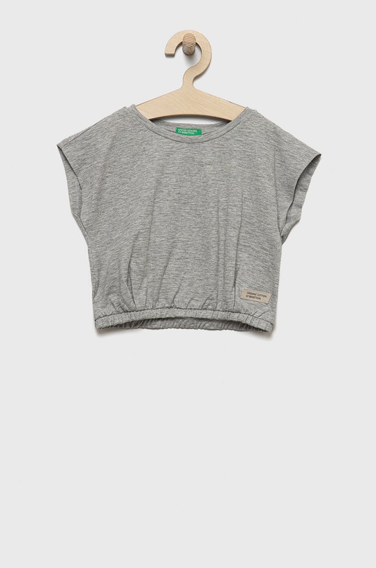 Dětské bavlněné tričko United Colors of Benetton kulatý šedá 3MM5C104T.G