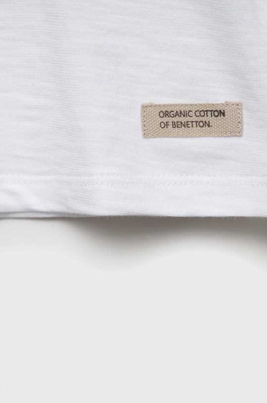 Fete United Colors of Benetton tricou de bumbac pentru copii 3MM5G102T.P alb