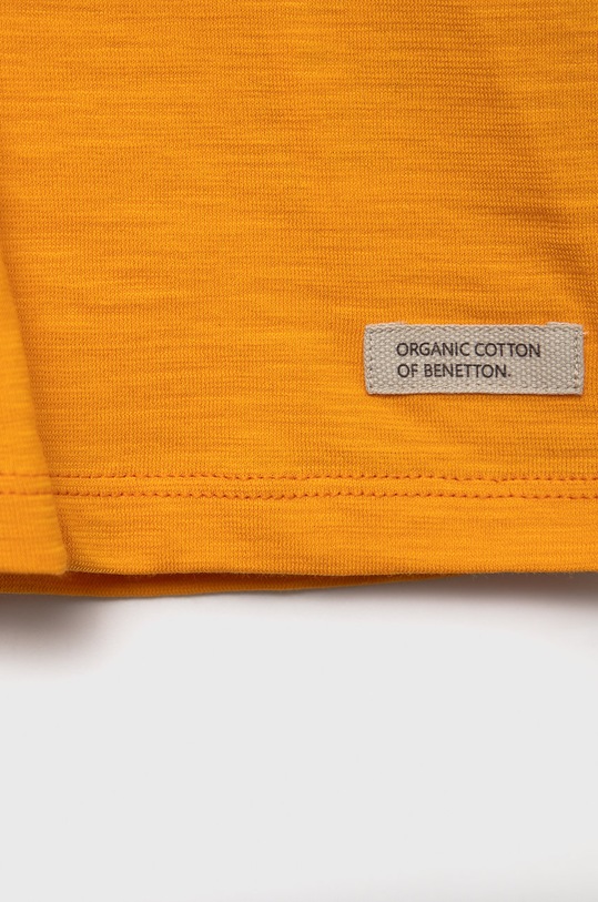 Djevojčice Dječja pamučna majica kratkih rukava United Colors of Benetton 3MM5G102T.P narančasta
