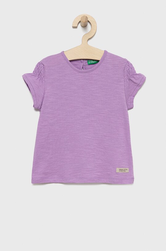 United Colors of Benetton t-shirt bawełniany dziecięcy bawełna fioletowy 3MM5G102T.P
