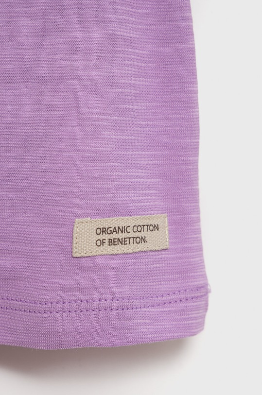 Dziewczynka United Colors of Benetton t-shirt bawełniany dziecięcy 3MM5G102T.P fioletowy