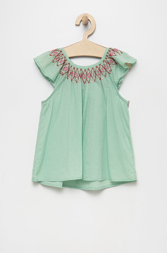 Dječja pamučna bluza United Colors of Benetton 5DPFCQ00I.G zelena SS22