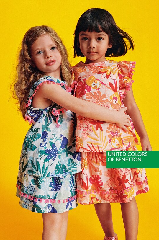 United Colors of Benetton bluza de bumbac pentru copii portocaliu 5IIAGQ00D.P