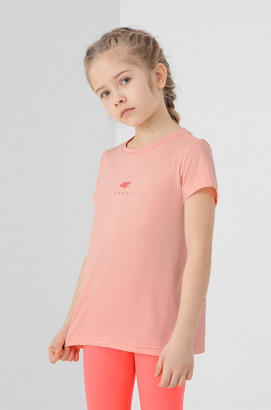 Otroški bombažen t-shirt 4F HJL22.JTSDF001 roza SS22