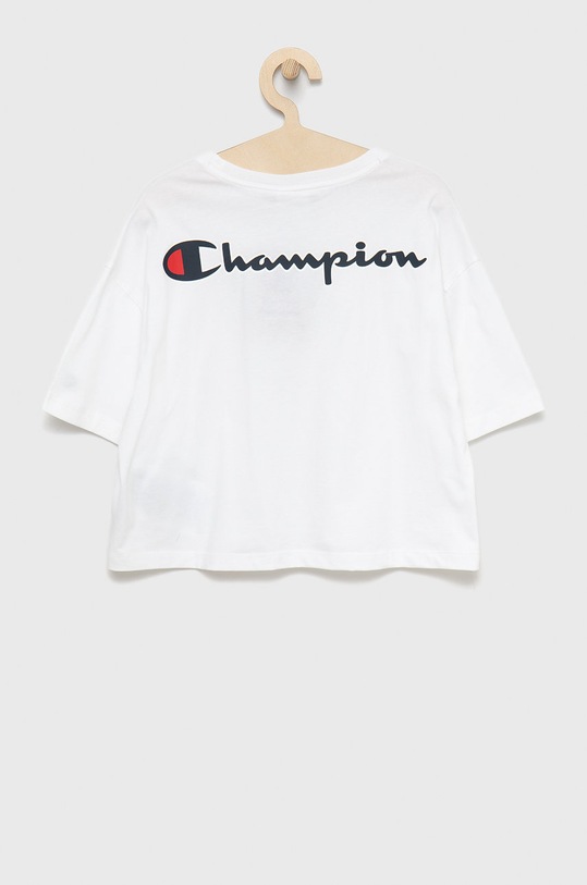 Champion t-shirt bawełniany dziecięcy 404337 404337 biały SS22