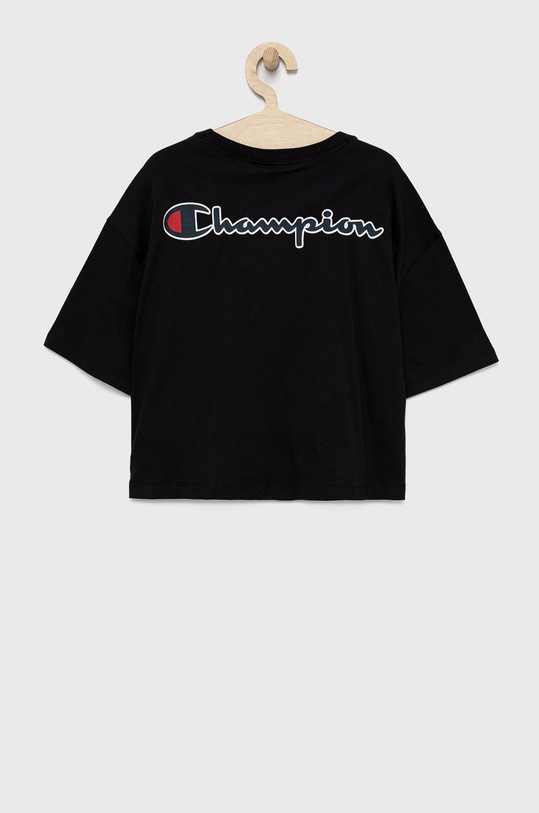 Champion t-shirt bawełniany dziecięcy 404337 404337 czarny SS22