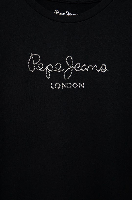 Dziewczynka Pepe Jeans t-shirt bawełniany dziecięcy PG502460.999 czarny