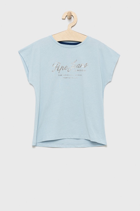 Pepe Jeans t-shirt bawełniany dziecięcy nadruk niebieski PG502858.516