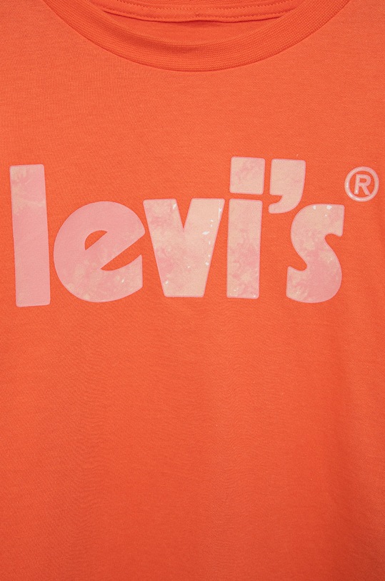 Dziewczynka Levi's t-shirt bawełniany dziecięcy 4EE393.G pomarańczowy