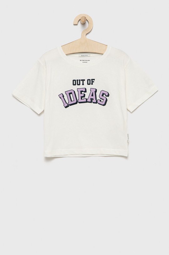 Tom Tailor t-shirt bawełniany dziecięcy nadruk biały 1030739