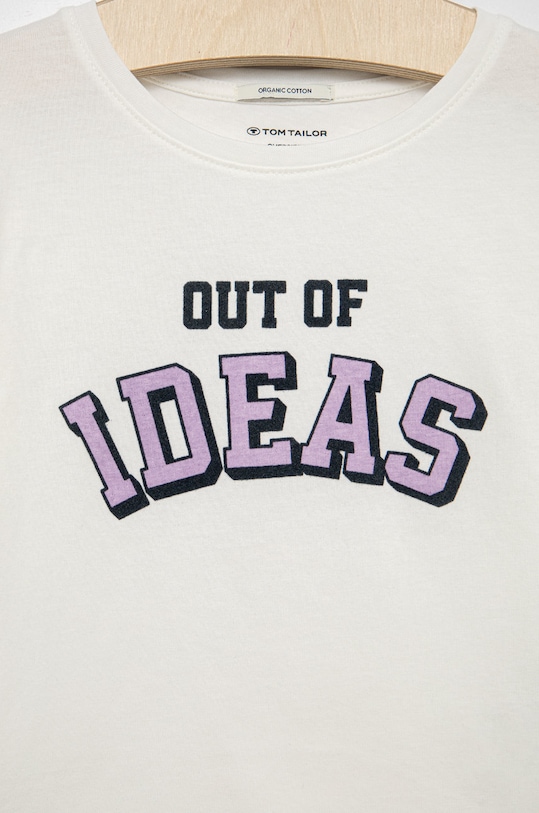 Djevojčice Dječja pamučna majica kratkih rukava Tom Tailor 1030739 bijela